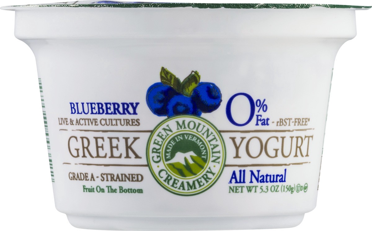 slide 8 of 9, Green Mountain Creamery Greek Fat Free Yogurt Blueberry, 5.29 oz