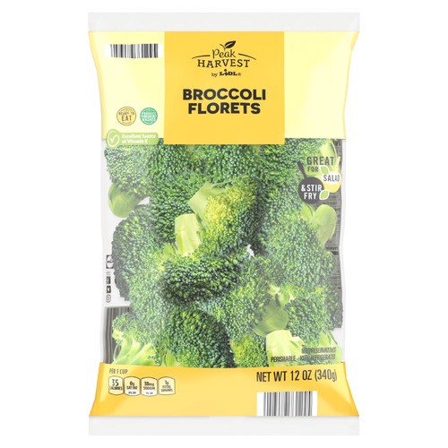 slide 1 of 1, Peak Harvest broccoli florets, 12 oz