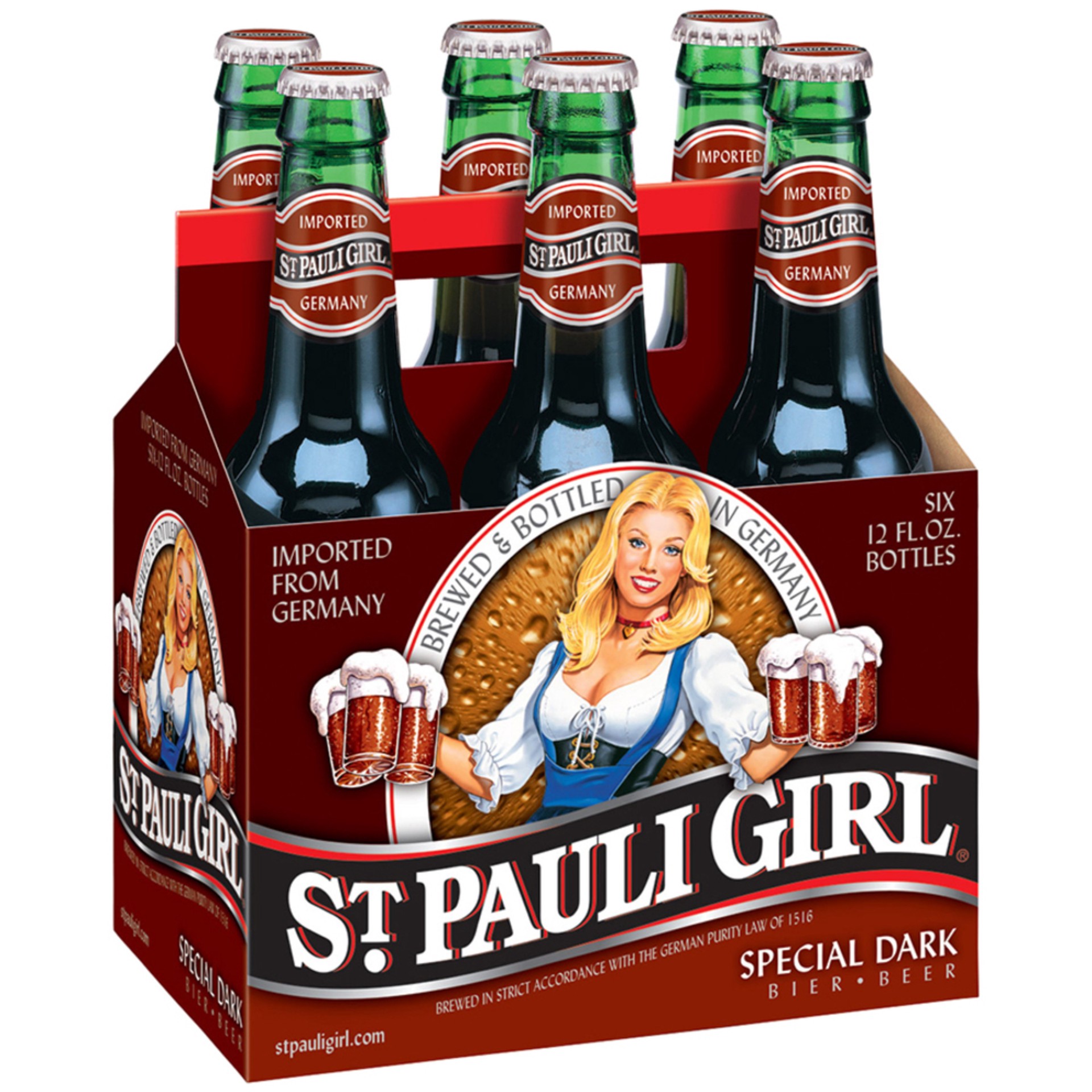 slide 1 of 1, Saint Pauli Girl Dark St. Pauli Girl Dark Amber Lager, 6 Pack 12 fl. oz. Bottles, 6 ct; 12 oz