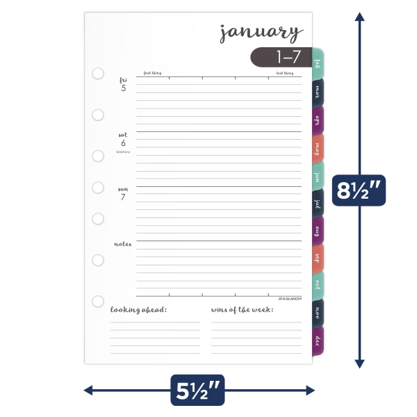 slide 5 of 8, At-A-Glance Harmony Weekly/Monthly Loose-Leaf Planner Refill, 5-1/2" X 8-1/2", January To December 2024, 6099-4111, 1 ct