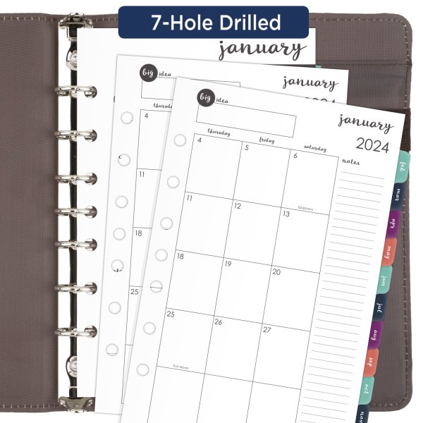 slide 6 of 8, At-A-Glance Harmony Weekly/Monthly Loose-Leaf Planner Refill, 5-1/2" X 8-1/2", January To December 2024, 6099-4111, 1 ct