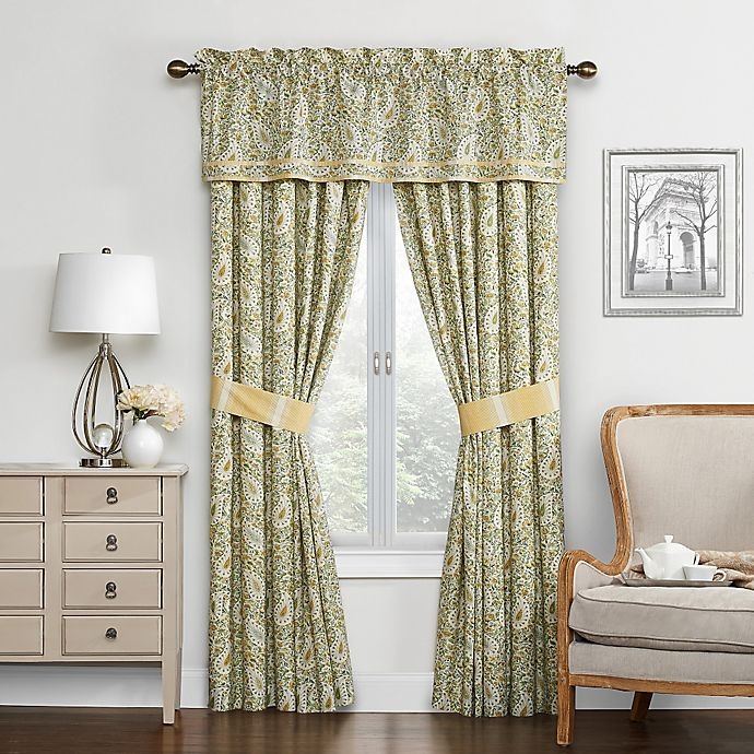 slide 1 of 3, Waverly Paisley Verveine Lined Window Valance - Spring, 1 ct