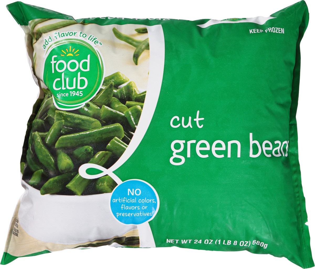 slide 10 of 11, Food Club Cut Green Beans, 24 oz