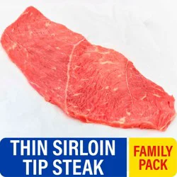 Choice Round Thin Cut Sirloin Tip Beef Steak Value Pack (5-6 per Pack)
