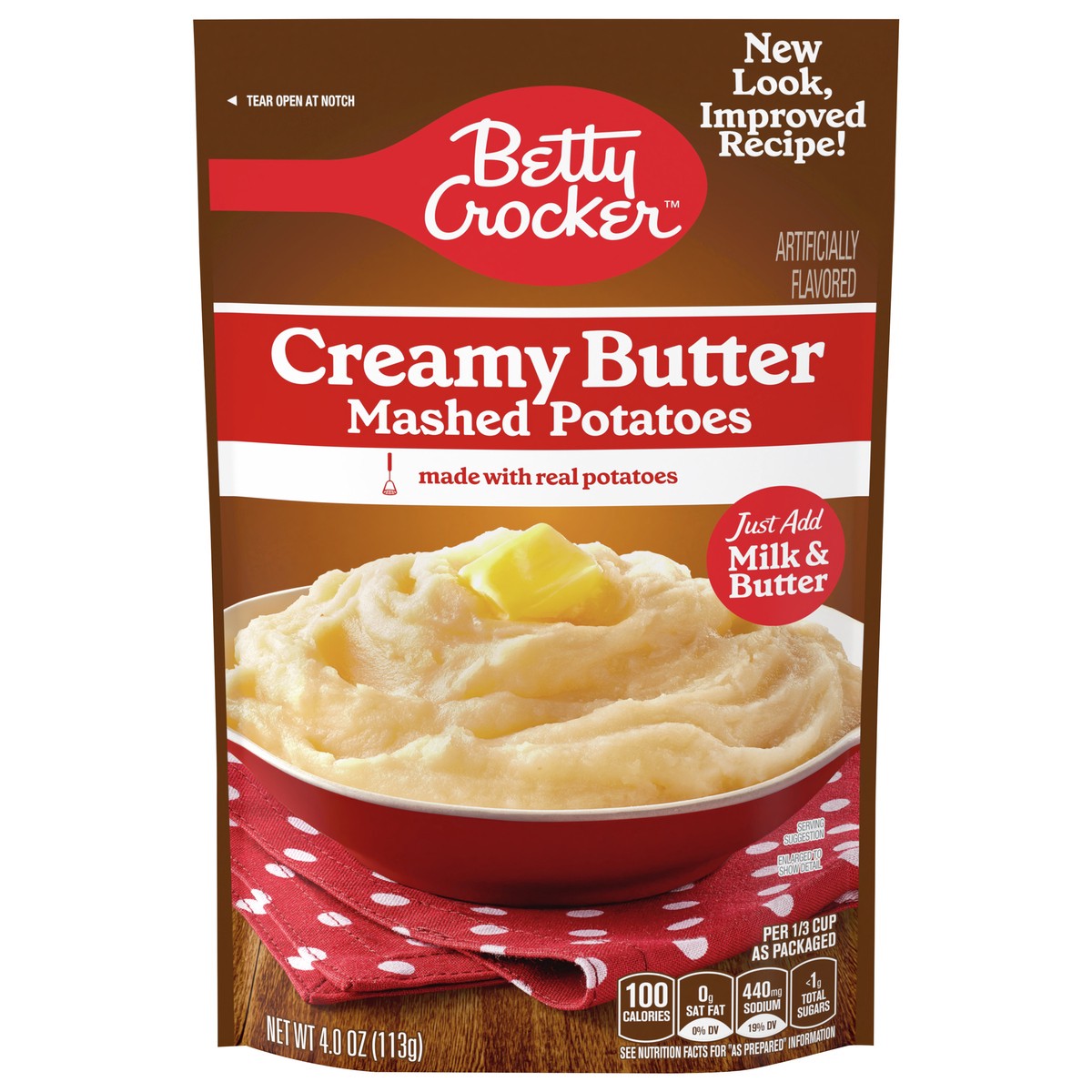 slide 1 of 14, Betty Crocker Creamy Butter Mashed Potatoes, Made with Real Potatoes, 4 oz, 4 oz