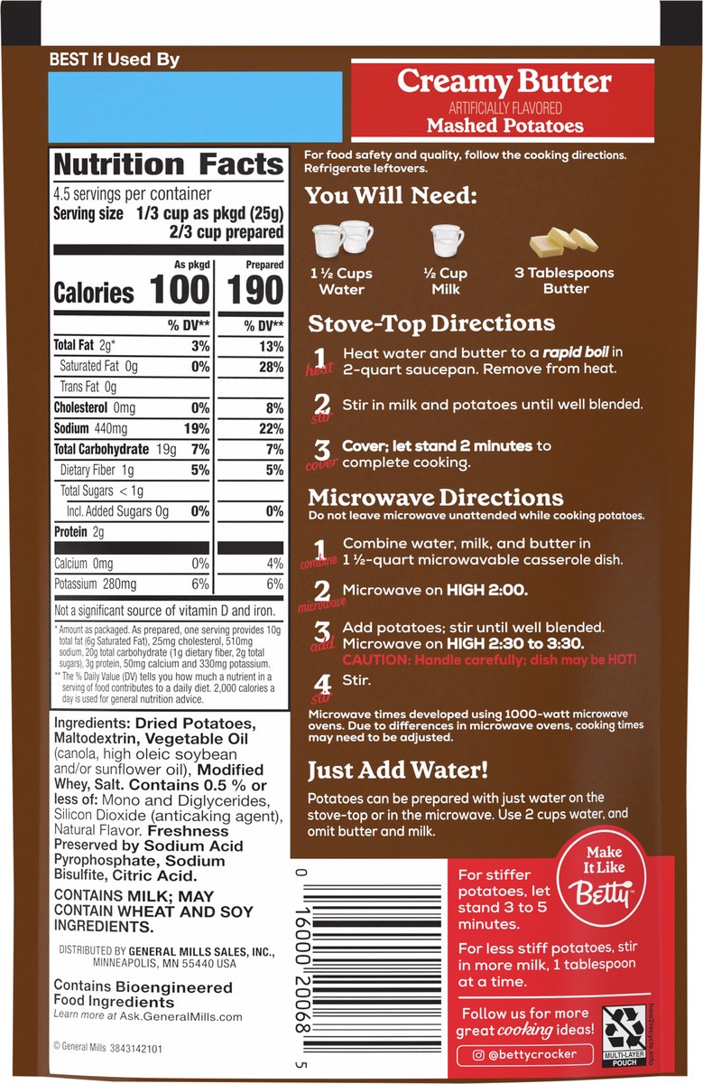slide 12 of 14, Betty Crocker Creamy Butter Mashed Potatoes, 4 oz, 4 oz