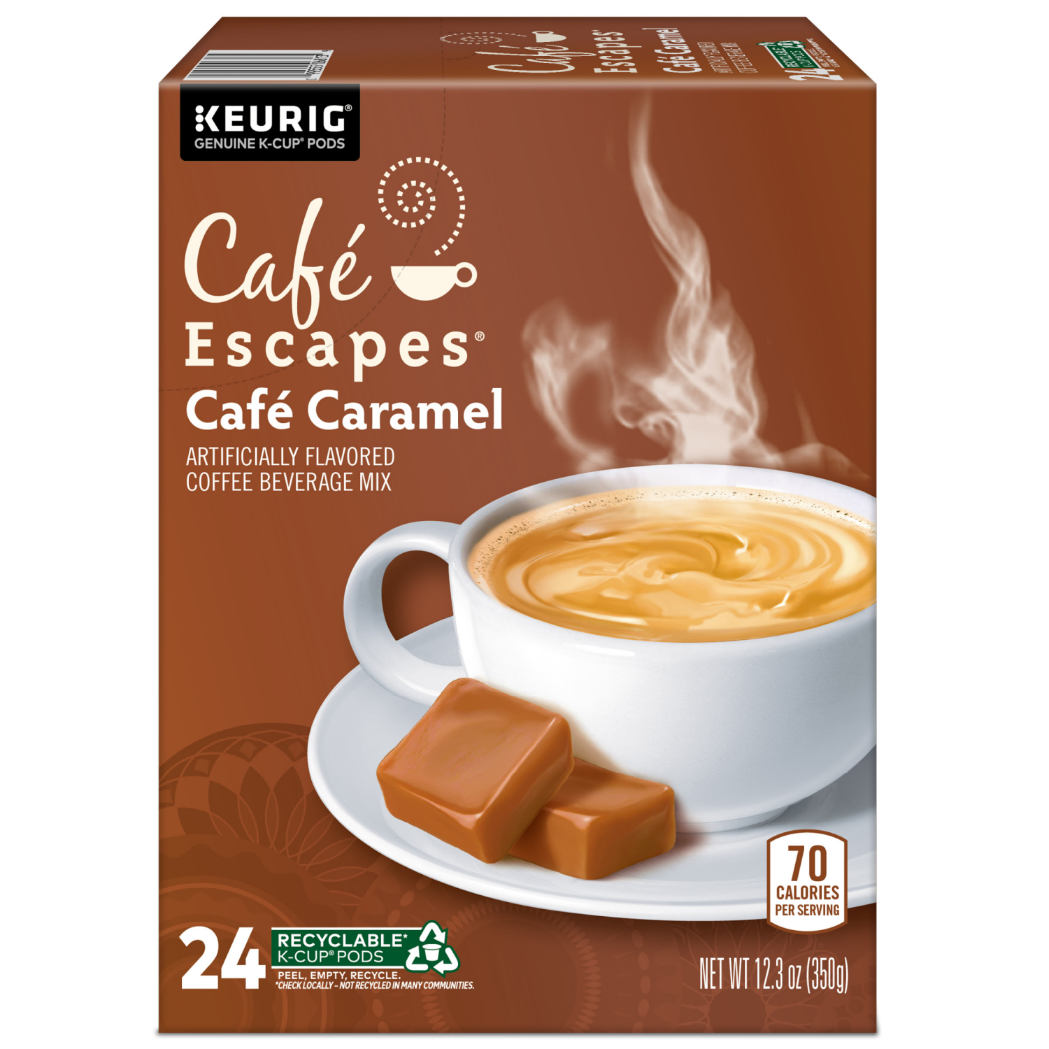 slide 8 of 8, Café Escapes Café Caramel, Keurig Single-Serve K-Cup Pods, 24 Count, 24 ct