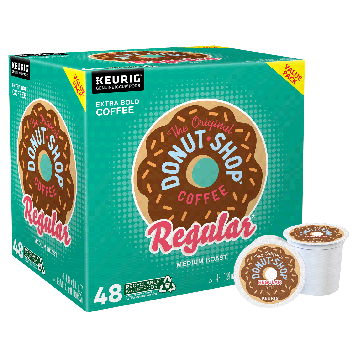 slide 1 of 2, The Original Donut Shop Regular Keurig Single-Serve K-Cup Pods, Medium Roast Coffee, 48 Count, 48 ct
