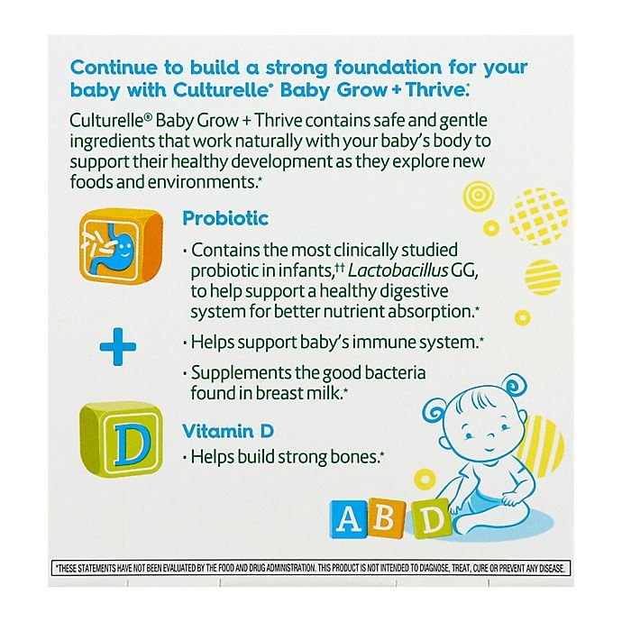 slide 2 of 4, Culturelle Baby Grow + Thrive, Probiotic + Vitamin D Packets, 30 ct