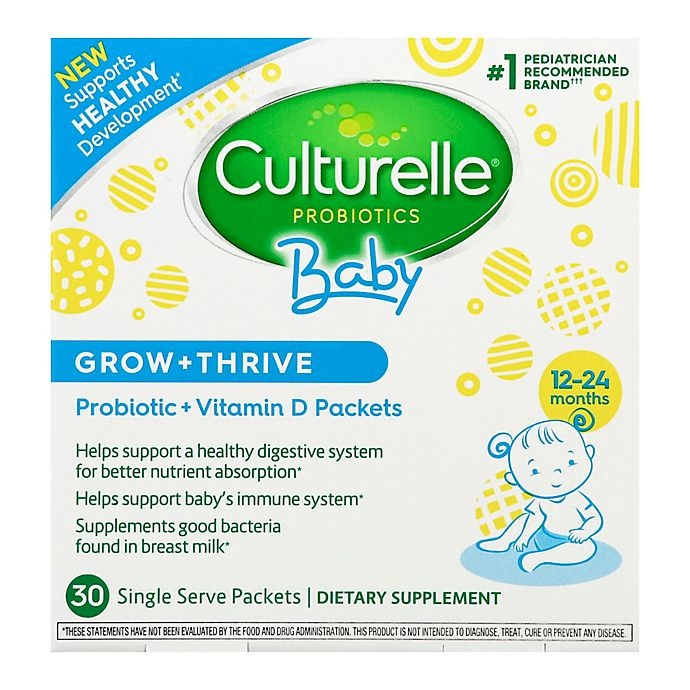 slide 4 of 4, Culturelle Baby Grow + Thrive, Probiotic + Vitamin D Packets, 30 ct