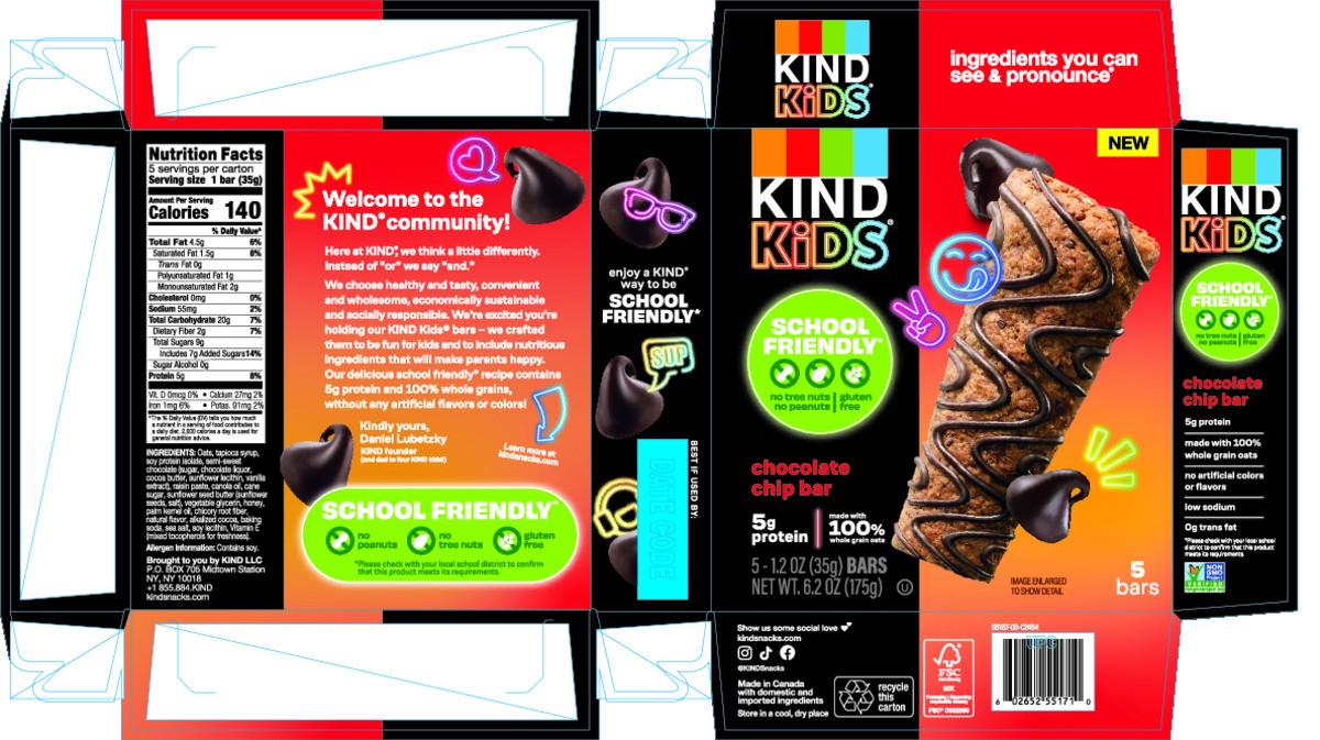 slide 10 of 14, KIND Kids Chocolate Chip Bar, Tree Nut Free, Peanut Free, 6.2 oz Box (5 Bars), 5 ct