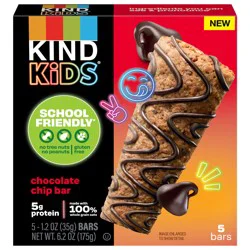 KIND Kids Chocolate Chip Bar, Tree Nut Free, Peanut Free, 6.2 oz Box (5 Bars)
