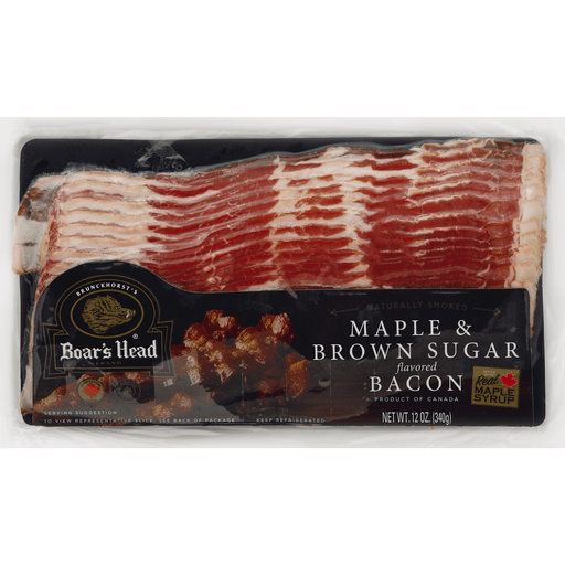 slide 2 of 2, Boars Head Bacon, Maple and Brown Sugar Flavored, 1 ct