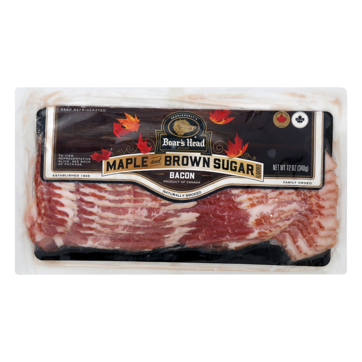 slide 1 of 1, Boars Head Bacon, Maple and Brown Sugar Flavored, 1 ct