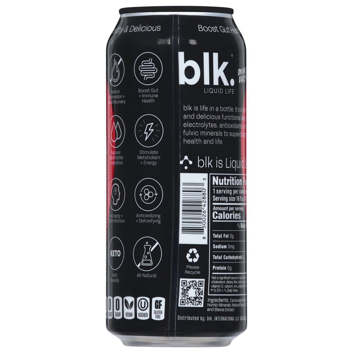slide 12 of 14, blk. Sparkling Daily Detox Strawberry Rhubarb Fulvic Fusion 16 fl oz, 16 fl oz