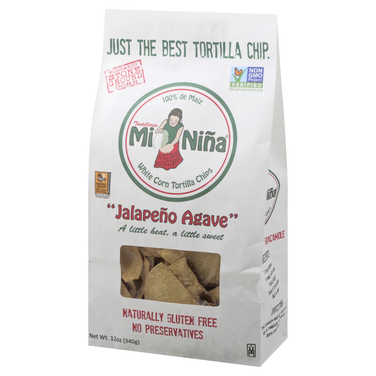 slide 3 of 13, Mi Niña White Corn Jalapeno Agave Tortilla Chips 12 oz, 12 oz