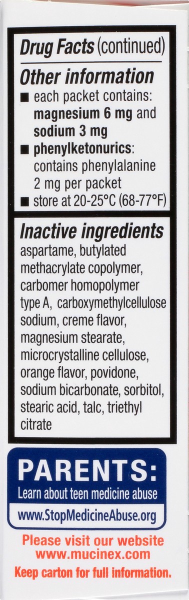 slide 7 of 9, Mucinex Children's Chest Congestion Expectorant and Cough Suppressant Mini-Melts, Orange Cream, 12 Count (Packaging May Vary), 12 ct