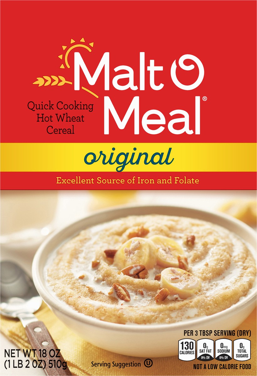 slide 14 of 15, Malt-O-Meal Original Wheat Hot Cereal, 18 OZ Box, 18 oz