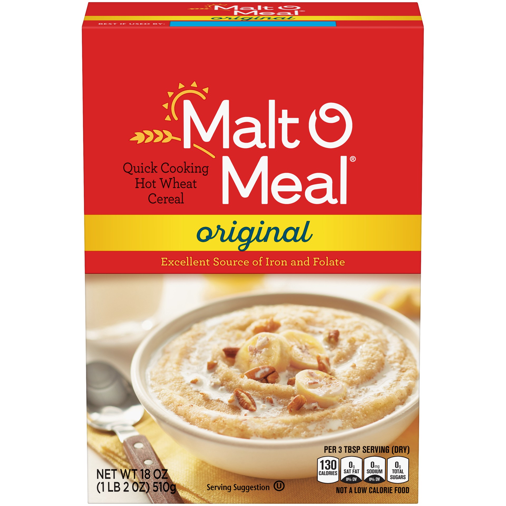 slide 1 of 15, Malt-O-Meal Original Wheat Hot Cereal, 18 OZ Box, 18 oz