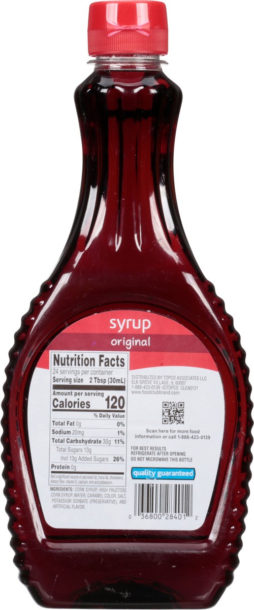 slide 11 of 11, Food Club Syrup - Maple, 24 fl oz