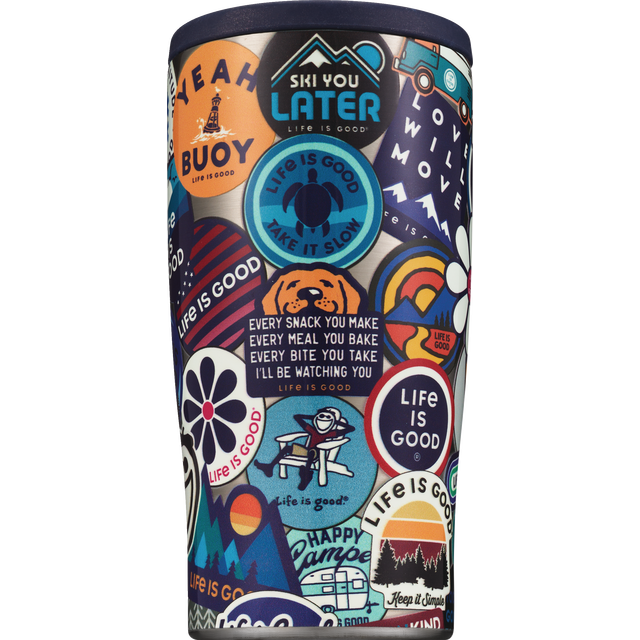 slide 1 of 1, LIFE IS GOOD 4/1 Can Holder Bumper Sticker, 1 ct