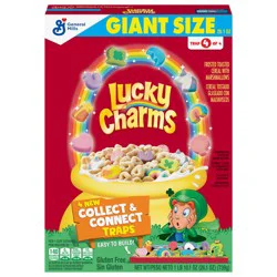 Lucky Charms Gluten Free Cereal with Marshmallows, Kids Breakfast Cereal, Made with Whole Grain, Giant Size, 26.1 oz