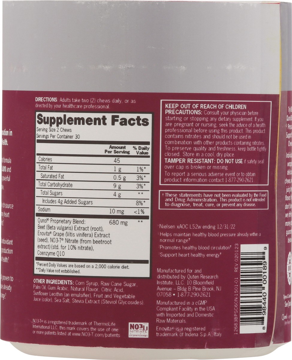 slide 6 of 9, Qunol Blood Pressure Berry Flavor Beets + CoQ10 60 Soft Chews, 60 ct
