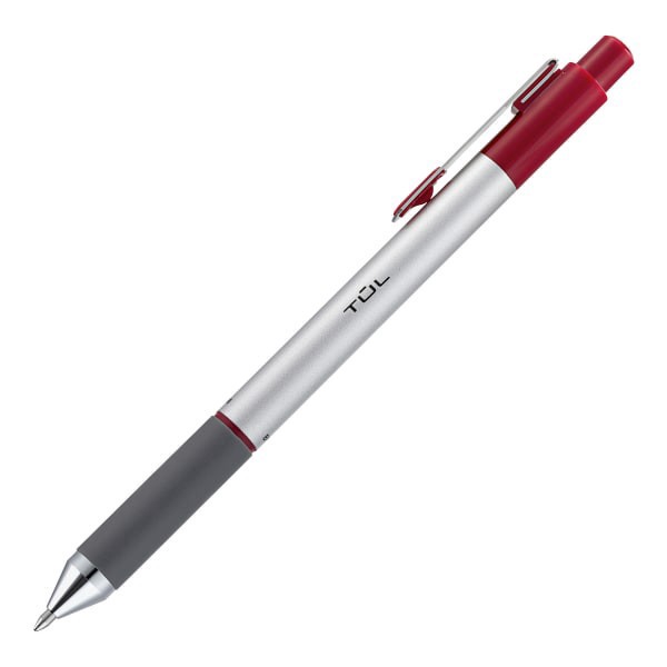 slide 5 of 5, TUL Bp3 Retractable Ballpoint Pens, Medium Point, Silver Barrel, Assorted Ink Colors, Pack Of 4 Pens, 4 ct