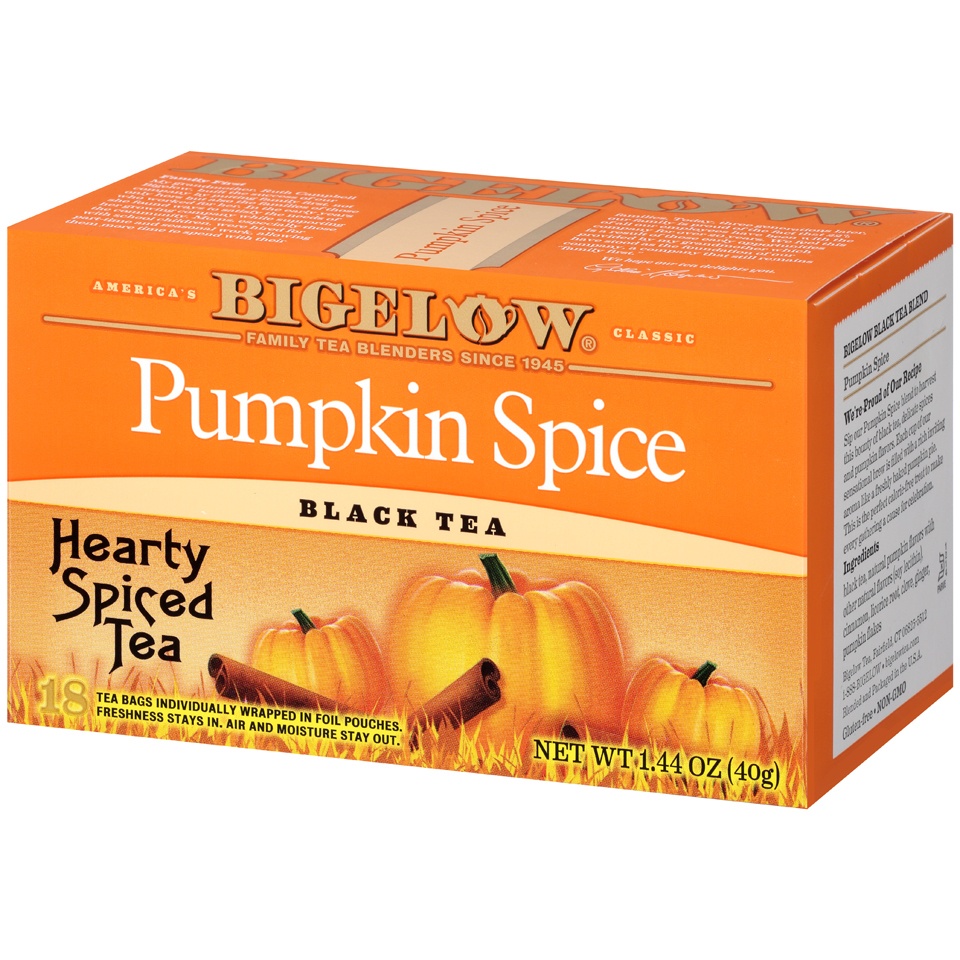slide 3 of 7, Bigelow Pumpkin Spice Black Tea, 18 ct