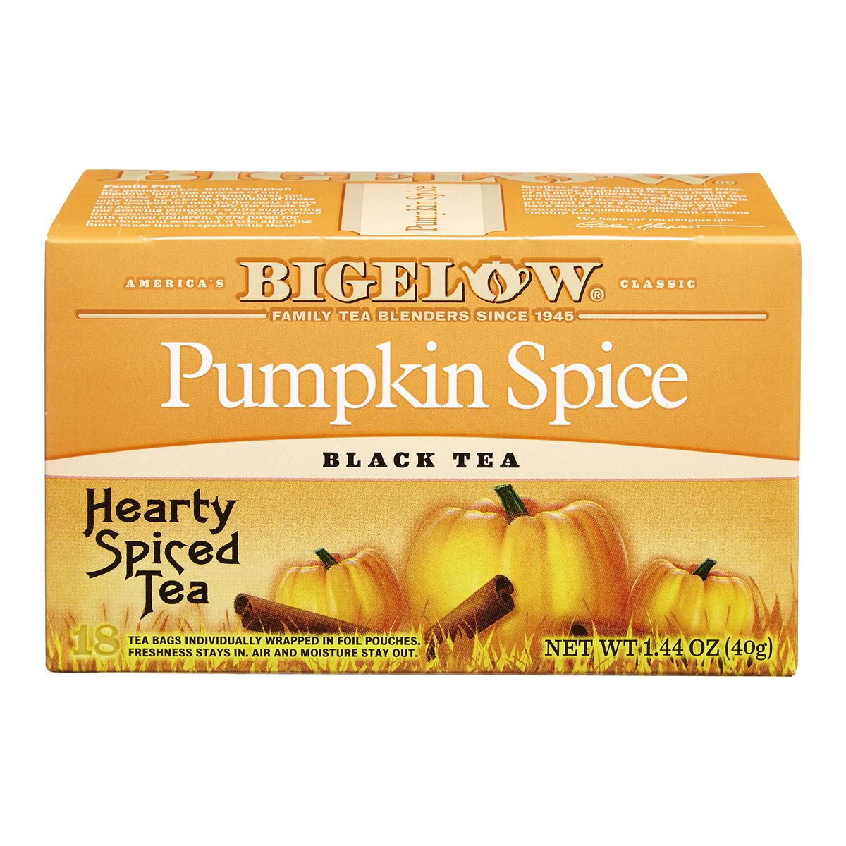 slide 1 of 7, Bigelow Pumpkin Spice Black Tea, 18 ct