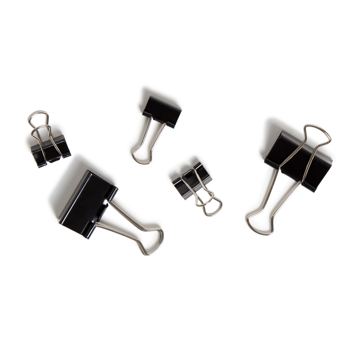 slide 5 of 5, U Brands Binder Clips, Assorted Sizes, Black and Silver Stell, 80 ct