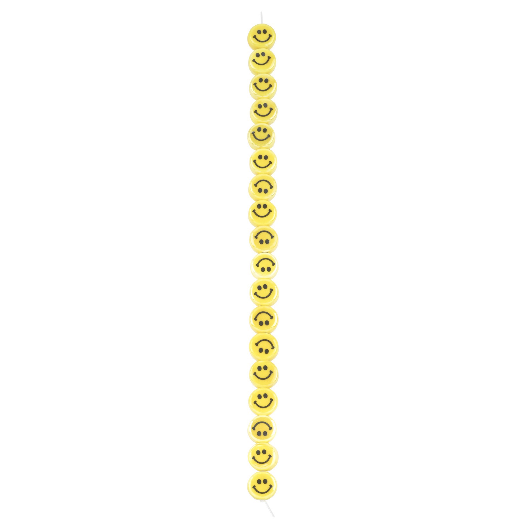 slide 3 of 3, Yellow Ceramic Smiley Face Beads, 10mm By Bead Landing, 10mm
