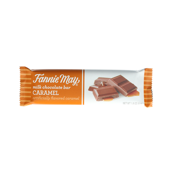 slide 1 of 1, Fannie May Chocolate & Caramel Bar, 1.8 oz