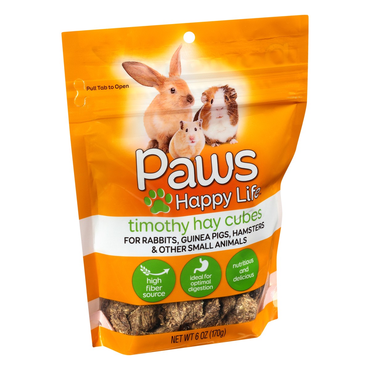 slide 10 of 12, Paws Happy Life Timothy Hay Cubes 6 oz Pouch, 6 oz