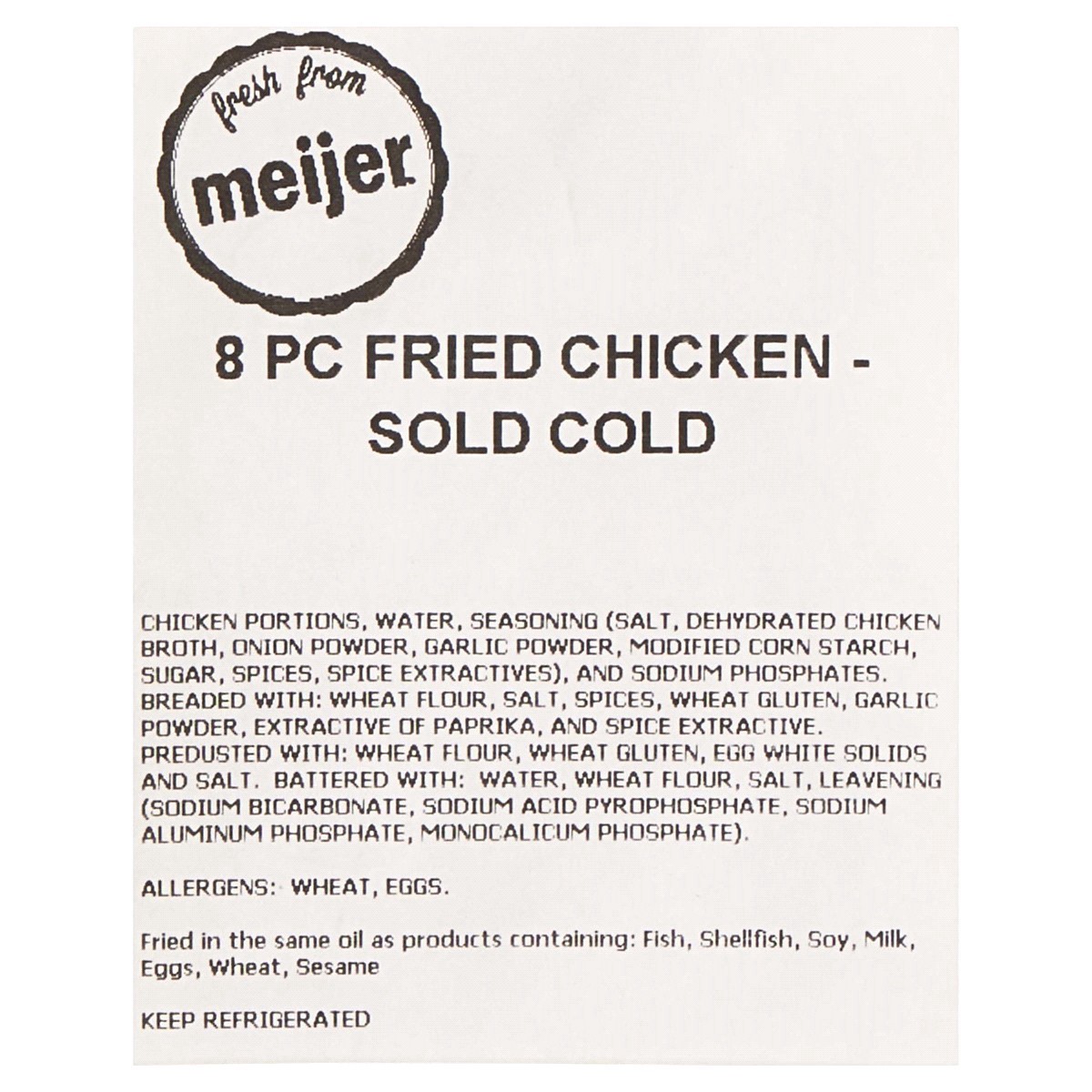 slide 2 of 2, Fresh from Meijer Fried Chicken, 8 Piece Sold Cold, 1 ct