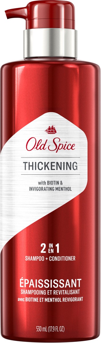 slide 2 of 3, Old Spice Thickening 2in1 Shampoo and Conditioner with Biotin and Invigorating Menthol, 17.9oz 530ml, 17.90 fl oz