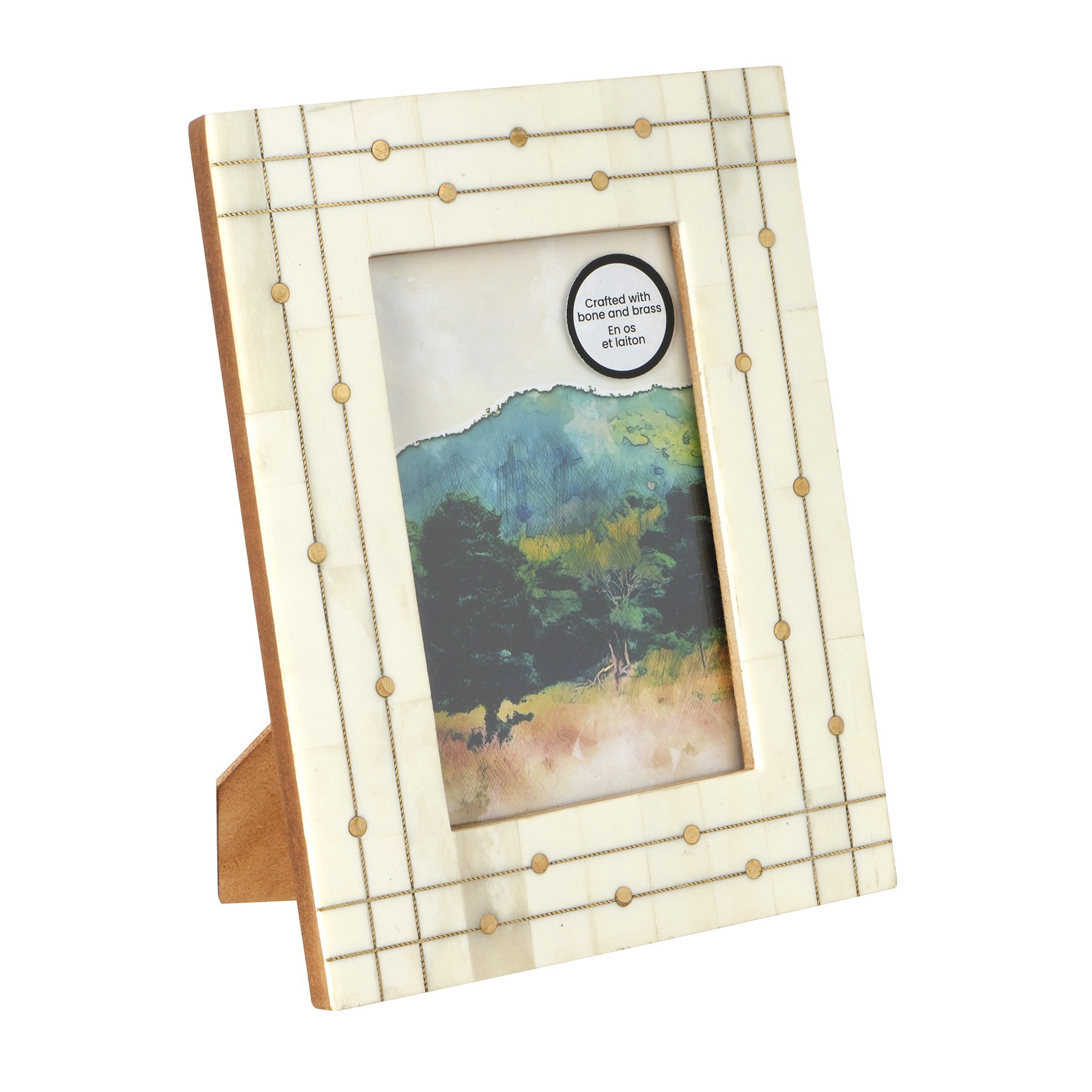 slide 2 of 3, 4" X 6" Bone & Brass Tabletop Frame, Atelier By Studio Decor, 4 in x 6 in