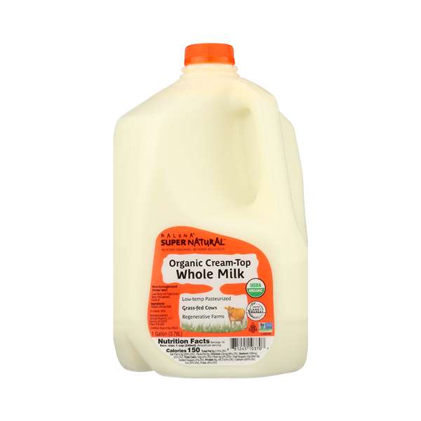 slide 1 of 1, Kalona Super Natural Organic Whole Milk, 1 gal