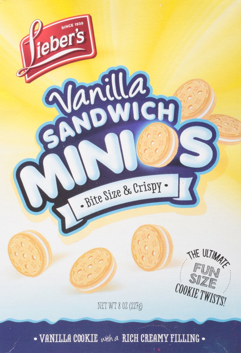 slide 4 of 9, Lieber's Minios Vanilla Sandwich Cookies 8 oz, 8 oz