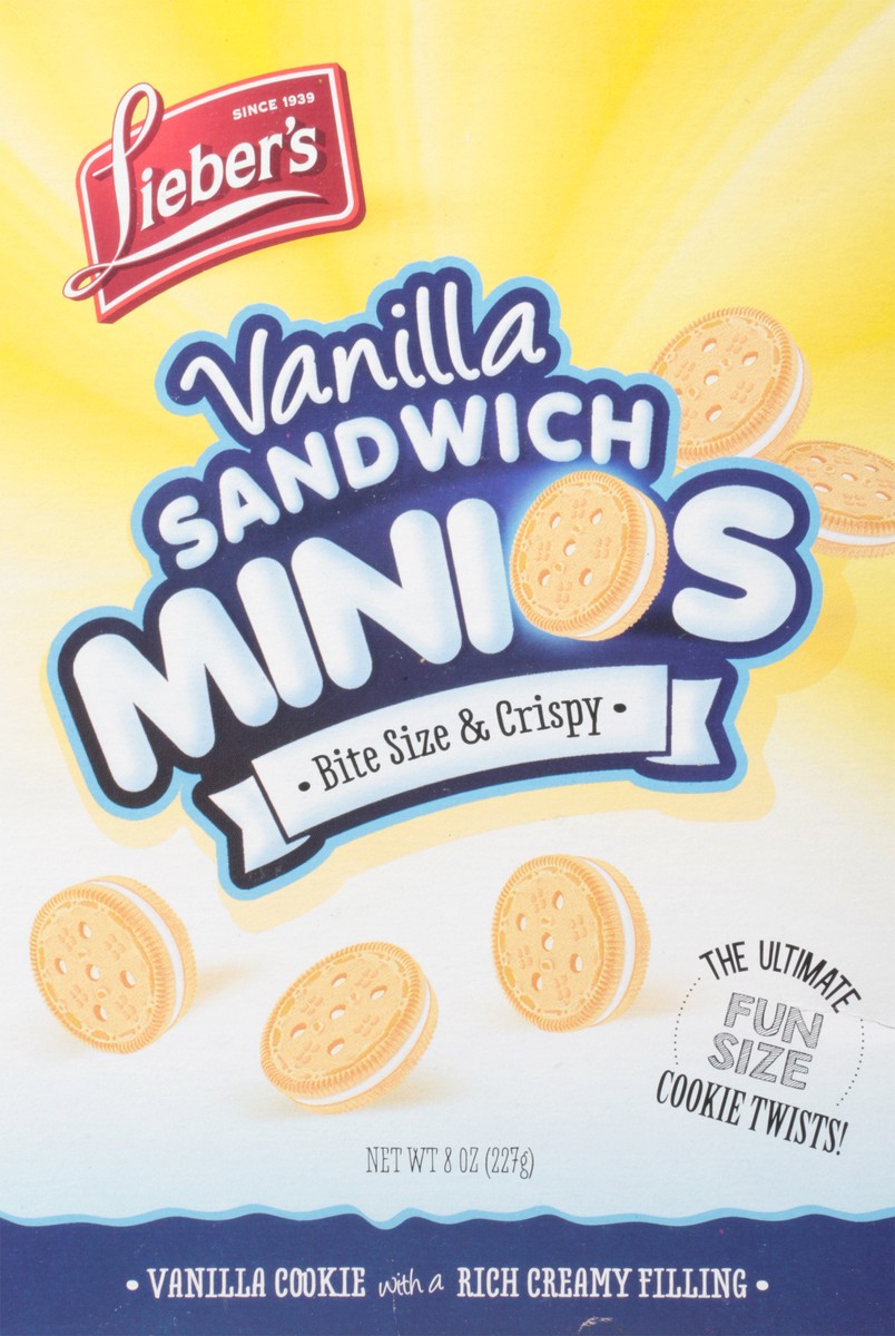 slide 7 of 9, Lieber's Minios Vanilla Sandwich Cookies 8 oz, 8 oz