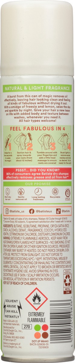 slide 7 of 9, Batiste Dry Shampoo, Bare Fragrance, 4.23 oz, 6.73 fl oz