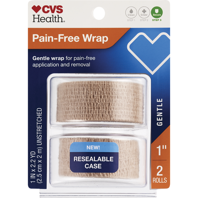 slide 1 of 1, CVS Health Pf Wrap 1" 2Ct Beige, 1 ct