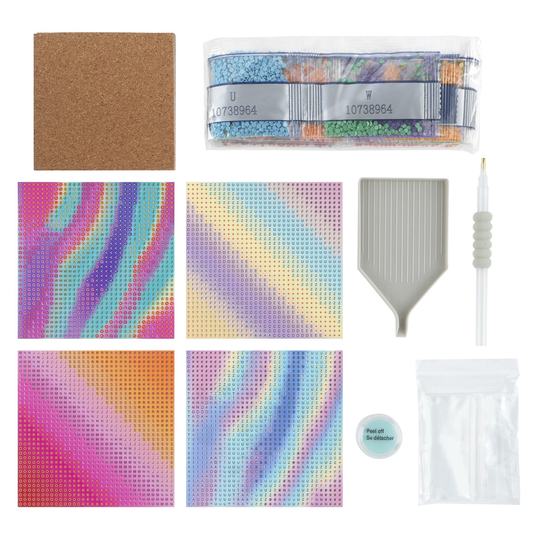 slide 2 of 6, Ombre Diamond Art Coaster Kit By Make Market, 4 in x 4 in