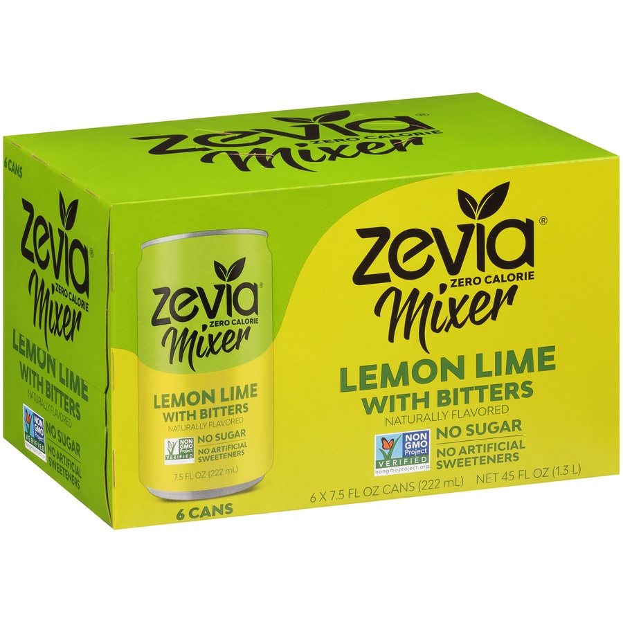 slide 2 of 8, Zevia Lemon Lime Dry Mixer, 6 ct; 7.5 fl oz