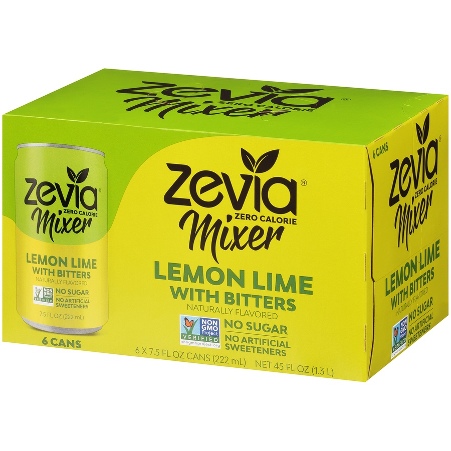 slide 3 of 8, Zevia Lemon Lime Dry Mixer - 6 ct; 7.5 fl oz, 6 ct; 7.5 fl oz