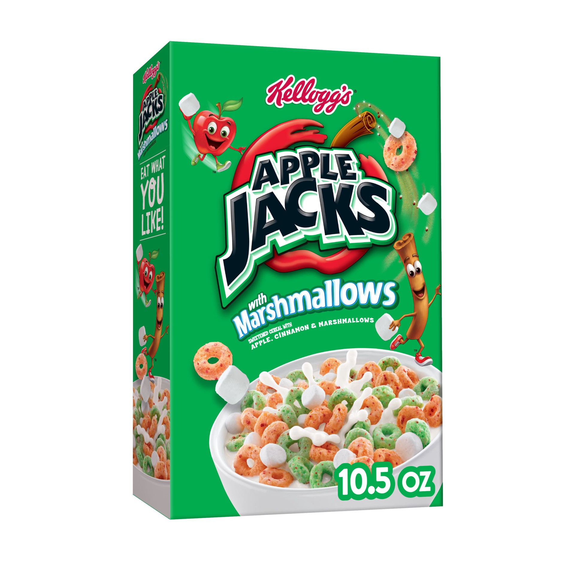 slide 1 of 5, Apple Jacks Kellogg's Apple Jacks Breakfast Cereal, 7 Vitamins and Minerals, Kids Snacks, Original with Marshmallows, 10.5oz Box, 10.5 oz