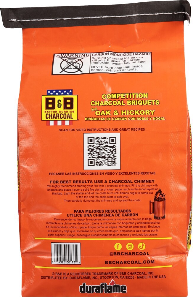slide 4 of 5, B&B Charcoal Oak & Hickory Charcoal Briquets, 8.8 lb