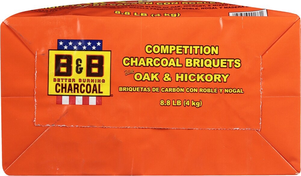 slide 5 of 5, B&B Charcoal Oak & Hickory Charcoal Briquets, 8.8 lb