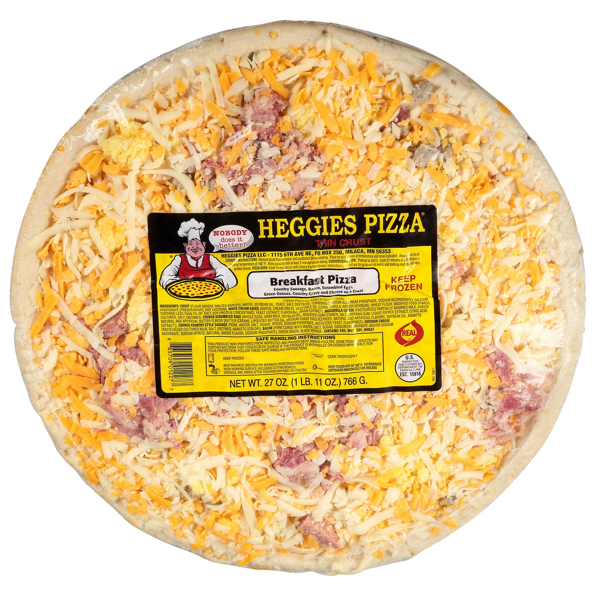 slide 1 of 1, Heggies Breakfast Pizza, 27 oz