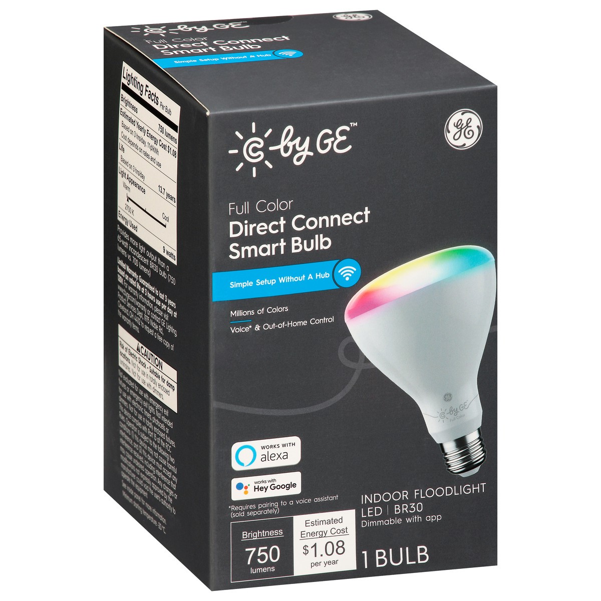 slide 1 of 1, GE 60-Watt Direct Connect LED Indoor Floodlight Smart Bulb, 1 ct
